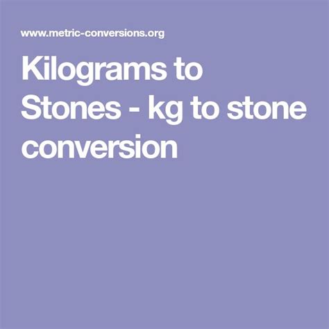 1 stone in kilos